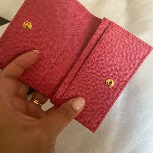 Prada Saffiano Leather Card Holder in Fiery Red - Picture 9 of 11